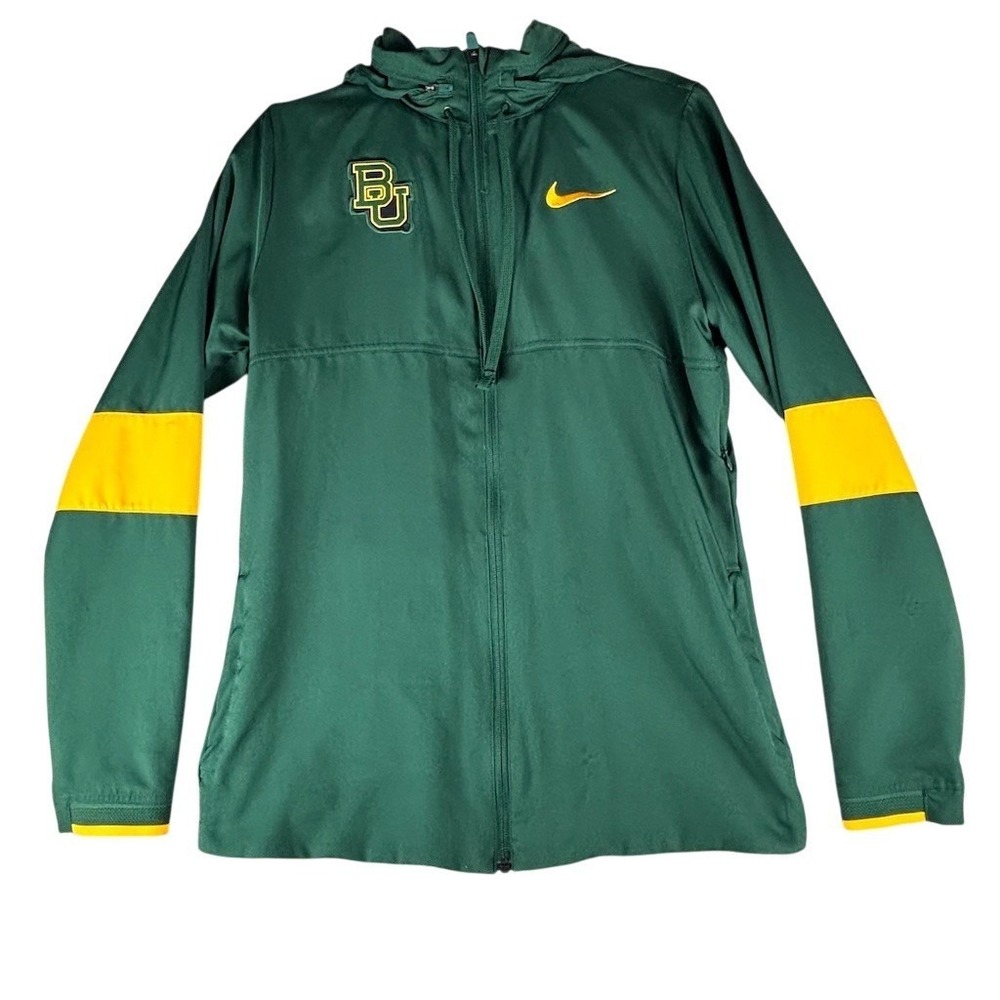 Nike Dri-FIT Baylor Bears Full Zip Hooded Jacket Green/Gold Men's M
